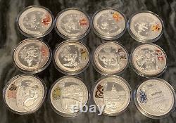 2008 beijing olympic game 12 PCs 1 Oz silver coins set With COAs only