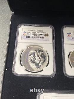 2009 Canada OLYMPIC $25 Silver Coin NGC PF69 Ultra Cameo 5 Pieces Set