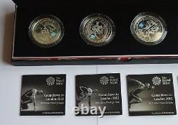 2009 to 2012 Countdown to London Olympics Silver Proof £5 4 Coin Set with COA