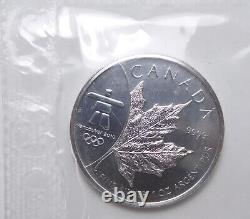 2010 $5 Canada Maple Leaf Sheet Of 10 Vancouver Olympics 1 Oz. 9999 Silver Coin