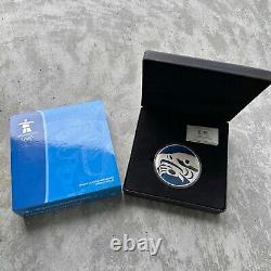2010 Canada Olympic Kilo coin 32.15 oz. 999 Silver Blue Enamel Eagle