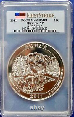 2011 5 Oz Silver Olympic NP America the Beautiful PCGS 69DMPL First Strike