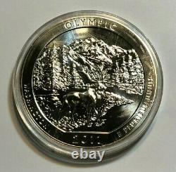 2011 5 oz. 999 Fine Silver ATB Olympic National Park, WA Coin, in Capsule