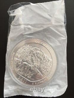 2011 5 oz Silver Coin ATB Olympic National Park, WA in capsule