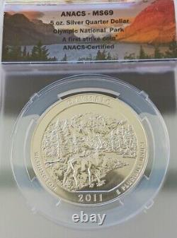2011 5 oz silver America the Beautiful Olympic National Park ANACS MS-69