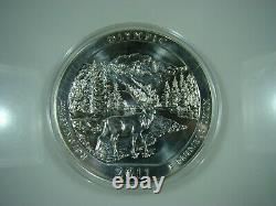 2011 America The Beautiful Olympic National Park 5 Troy Oz. 999 Silver Coin Unc