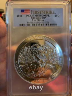 2011 OLYMPIC 5 oz SILVER PCGS MS69 DMPL FIRST STRIKE