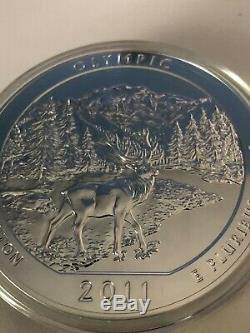 2011 OLYMPIC NATIONAL PARK ATB 5 oz SILVER UNCIRCULATED COIN