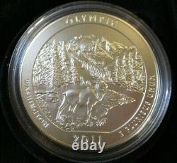 2011-P 5 oz Silver Olympic National Park ATB Uncirculated Burnished Coin with Box