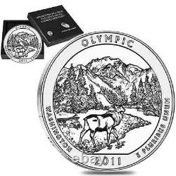 2011-P ATB 5 oz Silver Coin Burnished Olympic National Park Washington with OGP