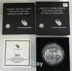 2011-P America the Beautiful 5 oz Silver Coin Olympic U. S. MINT ATB OGP