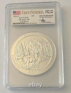 2011-P Mercanti SP70 First Strike 5 OZ Olympic National Park PCGS ATB