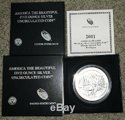 2011 P Olympic America the Beautiful ATB 5 oz Silver Coin NP8 WithBox & COA