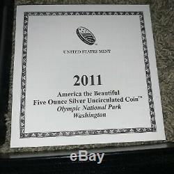 2011 P Olympic America the Beautiful ATB 5 oz Silver Coin NP8 WithBox & COA