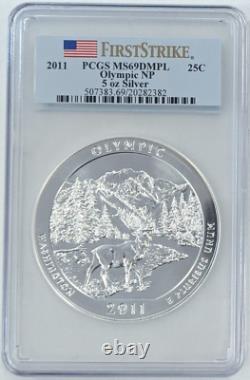 2011-P US Mint America ATB/NP 5 oz Silver Coin OLYMPIC PCGS MS69DMPL FS