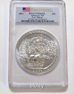2011 PCGS MS66PL Olympic NP 5 oz. Silver 25c 30