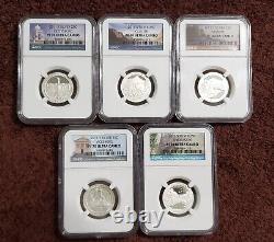 2011 S Silver Quarters Set Ngc Pf 70 Ultra Cameo 5 Perfect Coins