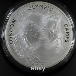 2012 GREAT BRITAIN 5 oz SILVER 10 POUNDS LONDON OLYMPICS PEGASUS in Box withCOA