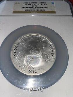 2012 Great Britain Silver 10 Pounds London Olympics Pegasus Ngc Pf 70