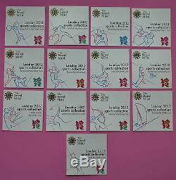 2012 London Olympic Silver Sports Collection 50p Complete 29 Bu Coin Set