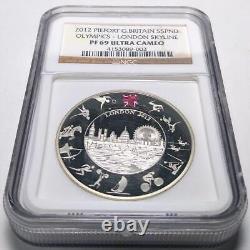 2012 London Olympics Piefaux 5 Pound Silver Coin Ngc Pf69Uc