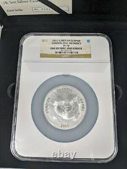 2012 Silver Proof 5oz £10 Coin London Olympics Pegasus Case G Britain NGC PF70