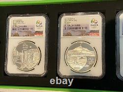2014 Rio Brazil Olympic 5 Coin Gold Silver Proof Coin Set NGC PF 70 ULTRA CAMEO