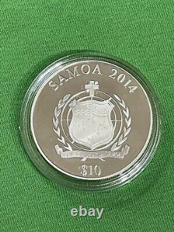 2014 Samoa Olympic Skater Colorized $10 Silver? . 925 Fine? In Capsule? Rare