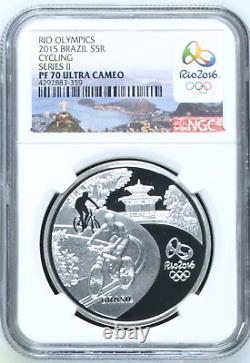 2015 Brazil Silver 5 Reais (S5R) Coins Rio Olympics 4 Coin Set Series II (2)