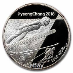 2018 1/2 oz Silver PyeongChang Winter Olympic Nordic Combined Prf SKU#279194