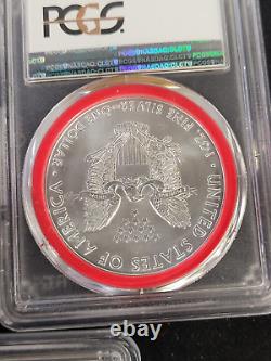 2018 MS70 PCGS 1 oz American Silver Eagle Olympic Rings. 999 set 5 Coins