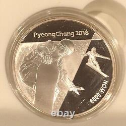 2018 Peyongchang 5000 Ywan Silver Coin Winter Olympics Set 2 7 Coins #76m