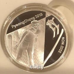 2018 Peyongchang 5000 Ywan Silver Coin Winter Olympics Set 2 7 Coins #76m