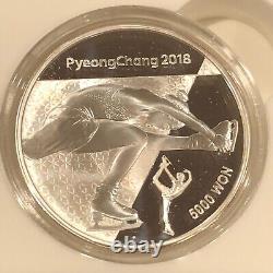 2018 Peyongchang 5000 Ywan Silver Coin Winter Olympics Set 2 7 Coins #76m