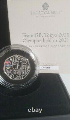 2021 Tokyo 2020 Olympics Games Silver Proof Piedfort 50p Coin NEW! SOLD OUT