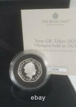 2021 Tokyo 2020 Olympics Games Silver Proof Piedfort 50p Coin NEW! SOLD OUT