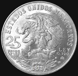 25 Coin Roll 1968 Silver Mexico 25 Peso Mint State Mayan Dancer Olympic Coins