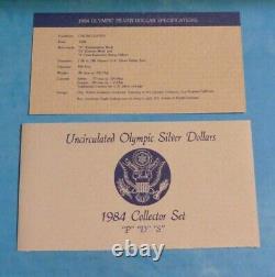 3 Sets 1984 P D S L. A. Olympics 3ea $1 Silver CoinUncirculated Sets