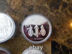 4- 1976 Canada Olympic Sterling Silver coins 4.2 oz of pure silver 2-$10, 2 $5