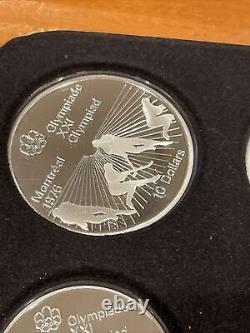 4 Silver. 925 Proof 1976 $10 $5 Canada Montreal Olympics Set Coins 3.43oz COA