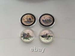 4 Silver Solomon Islands Sydney Olympic 2000 Games Colored Coins $1 and $5
