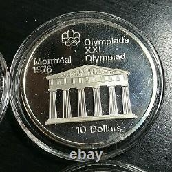 5.78 Oz Silver Lot Of 4 Canada $10 1976 Olympic Proof Crowns