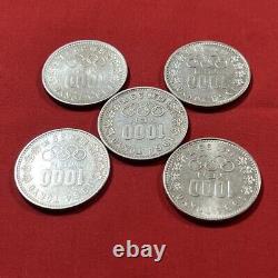 5 Pieces 1964 Tokyo Olympics 1000 Yen Silver Coin