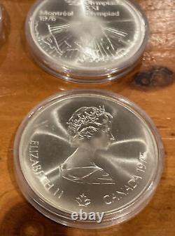 7 Silver. 925 Proof Canadian Montreal Olympic Games $10 $5 Coins 1974 9.63 oz