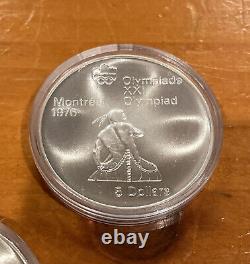 7 Silver. 925 Proof Canadian Montreal Olympic Games $10 $5 Coins 1974 9.63 oz