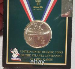 96 Olympics Silver dollar Gymnastics 1995 BU Atlanta Games SEALED souvenir