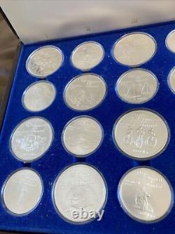 Amazing 1976 Canadian Montreal Olympic Games 28 Silver Coin Set -Original Box