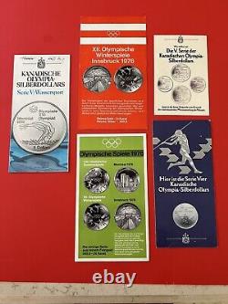 Amazing 1976 Canadian Montreal Olympic Games Silver Coin Set -Original Box