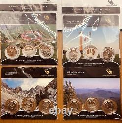 America The Beautiful Quarters Three Coin Set. Lot of 23. 2010 2014