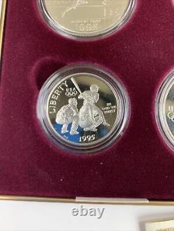 Atlanta Centennial Olympic Games 4 coin proof set 1995 GOLD SILVER